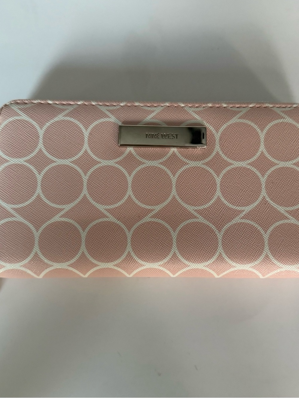 Nine West Pink Circle-Print Zip Wallet